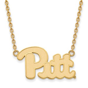 Black Bow Jewelry 14k Yellow Gold Plated Sterling Silver Pittsburgh Panthers NCAA Necklace 18 Inch - 1 of 4