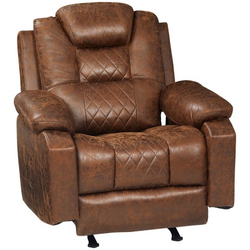 Fc Design Manual Recliner With Overstuffed Cushions And Pillow Top