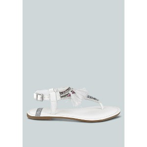 Risha Genuine Leather Tassel Women Sandals - 1 of 4