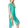 LA LEELA Women's Summer Vacation Beachwear Long Bathing Suit Short Beach Dress Front Tie Swimsuit Cover ups for Women - 2 of 4