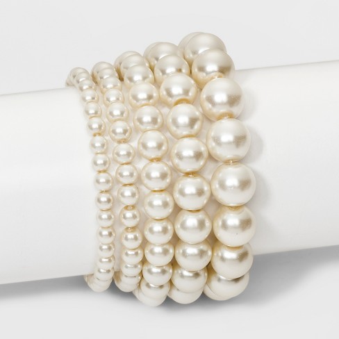 Elastic on sale pearl bracelet