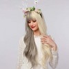 Jessie's Wig 30 Inch Long Wavy Cosplay Wigs Synthetic Wigs Half Ash Blonde Half Blonde 1 Pc/Pack - 3 of 4