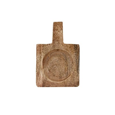 5.15" x 7.85" Decorative Premium Mango Wood Paddle Spatula Spoon Utensil Rest Holder