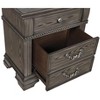 Vynxaria 1pc Traditional Gray Nightstand, Solid Wood/Wood Veneer, Felt-Lined Top Drawer, USB Charger, Satin Nickel Knobs/Pulls, Bracket Feet - 4 of 4