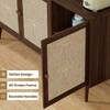 ChicFurnit Utility Storage Cabinets 3 Doors Rattan Storage Cabinet Floor Cabinet Accent Cabinet for Home Living, Brown, 65"*21"*6" - 4 of 4