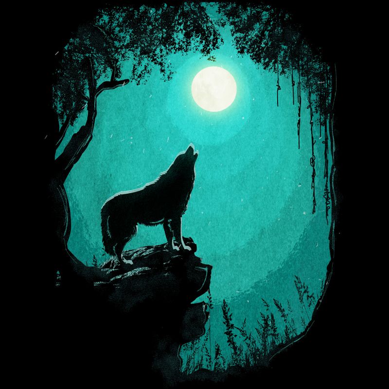 Design By Humans Song of the Wolf Moonlit Night By Tank Top, 2 of 3