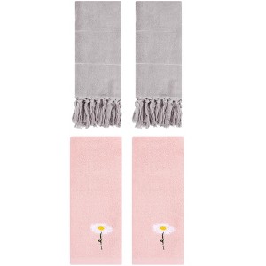 REGALWOVEN 4 Pcs Hand Towels, Absorbent Soft Bath Towel Set for Bathroom - 1 of 4