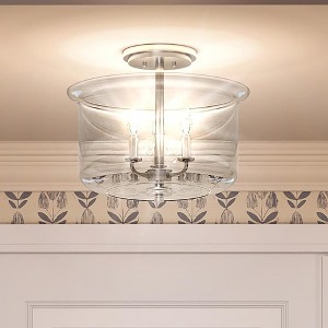 Urban Ambiance Luxury French Rustic Ceiling Light,  11.875"H x 13.75"W,  Brushed Nickel Finish, UHP3730 - 1 of 4