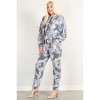 Slickblue Women's Navy Tie Dye Pullover Hoodie and Jogger Set - Loose Fit, Plus Size 1XL-3XL - 4 of 4