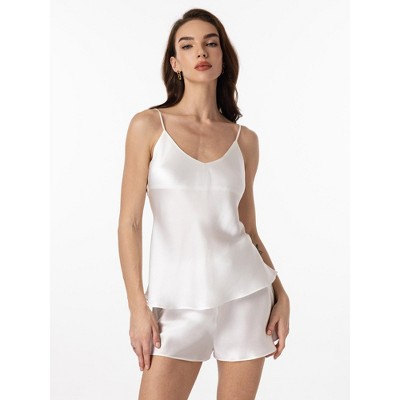 SilkSilky Women's Spaghetti Strap Pure Silk Camisole Set