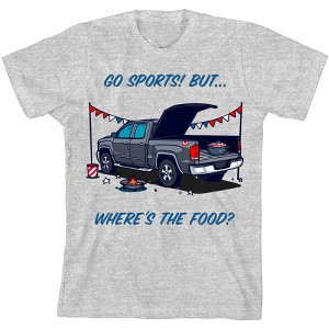 Go Sports! But Where's the Food? Kids Crew Neck Short Sleeve Tee - 1 of 2