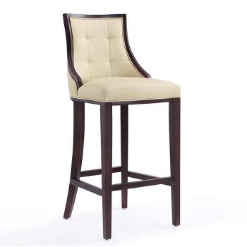 Fifth Avenue Upholstered Beech Wood Faux Leather Barstool - Manhattan Comfort