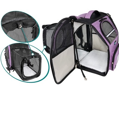 Heather Purple Expandable Airline Approved Pet Backpack Carrier
