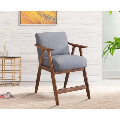 CENGHU Contemporary Design 1pc Counter Height Accent Chair, Living Room Chair with Fabric Upholstery Cushioned Seat Backrest