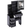 Makeup Vanity Desk with Mirror and Lights, Makeup Table Set With Stools & 4 Drawers, Small Brightness Adjustable Dressing Table for Bedroom - 3 of 4