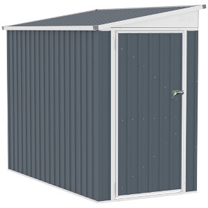 Outsunny Garden Metal Storage Shed, Outdoor Lean to Tool house with Lockable Door, 2 Air Vents & Steel Construction for Backyard, Patio, Lawn, Garage - 1 of 4