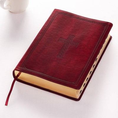 KJV Super Giant Print Lux-Leather Burgundy - Large Print (Leather Bound)