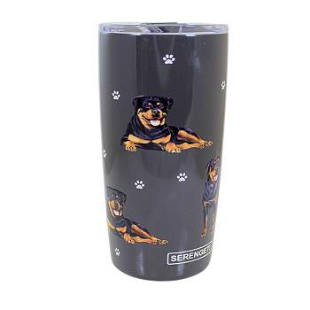 E & S Imports 7.0 Inch Rottweiler Serengeti Tumbler Hot Or Cold Beverages Tumblers