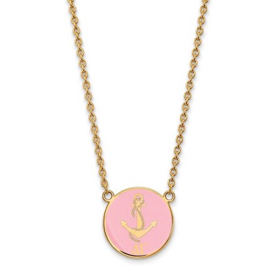Black Bow Jewelry 14k Yellow Gold Plated Sterling Silver Delta Gamma Greek Life Necklace 18 Inch