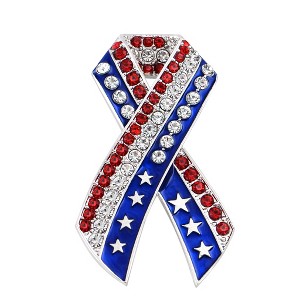 Anna-Kaci American Flag USA Sparkly Crystal Rhinestone 4th of July  Pin Brooch - 1 of 4