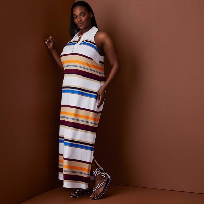 Rosie Assoulin Women's Sleeveless Polo Striped Maxi Dress - Multi
