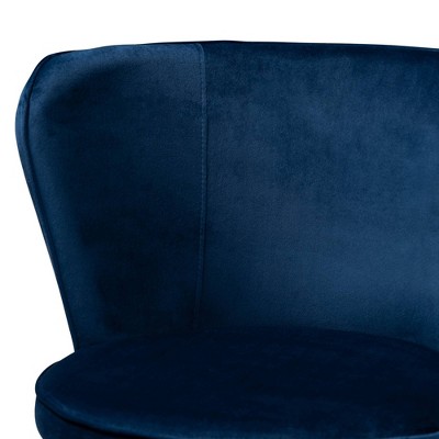 Navy Blue Velvet and Rose Gold Dining Chairs
