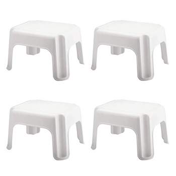 Rubbermaid Durable Plastic Roughneck Step Stool w/ 300-LB Weight Capacity, White (4-Pack)