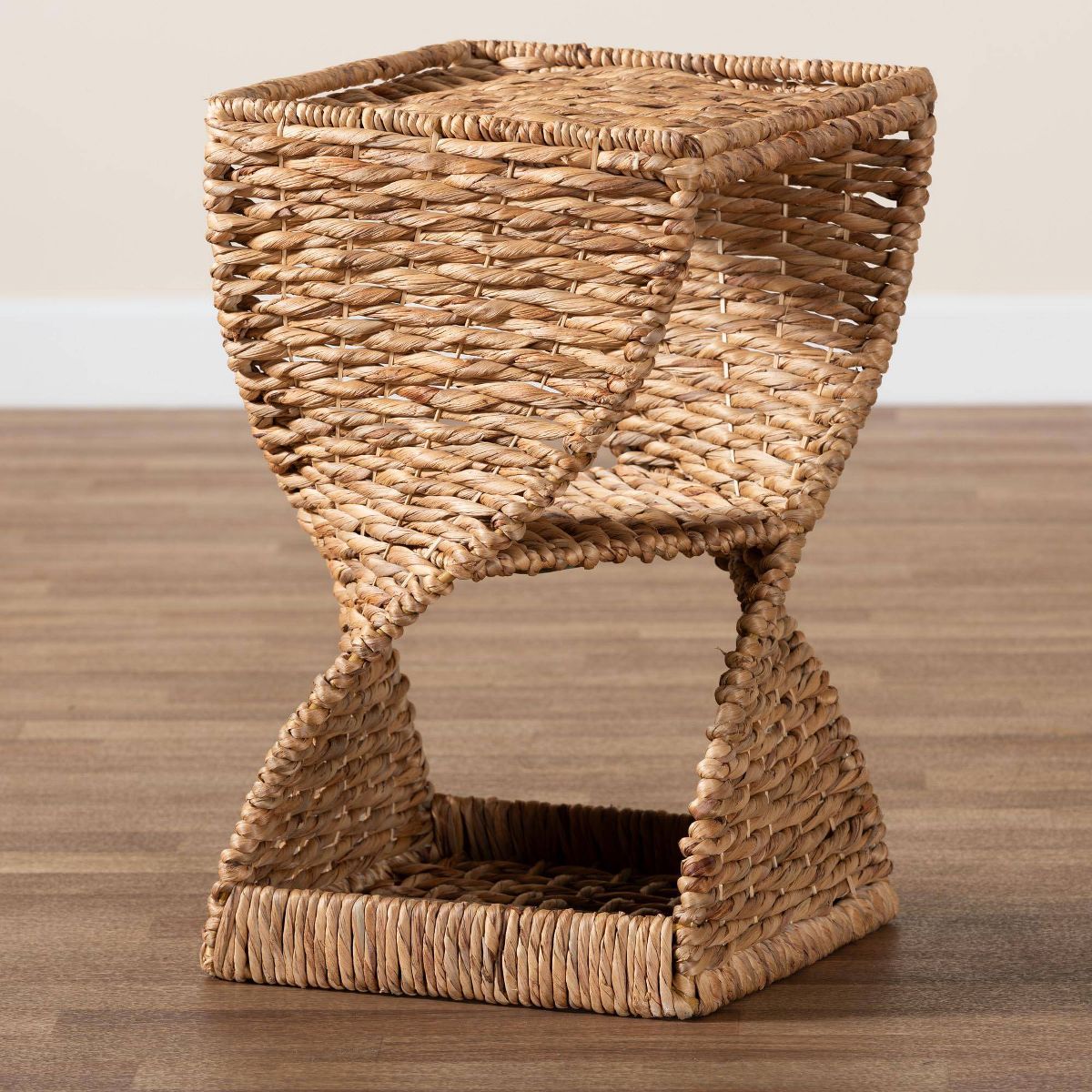 bali & pari Pelleas Seagrass End Table: Metal Frame, Helix Shelves, Fully Assembled - thumbnail 7