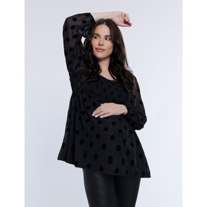Women's Smocked Square Neck Long Sleeve Babydoll Maternity Top | Motherhood Maternity - 1 of 4