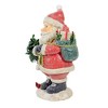 Ganz 10.25 In Glittery Santa With Cardinal Figurine Red Bird Presents Wreath Santa Figurines - image 2 of 3