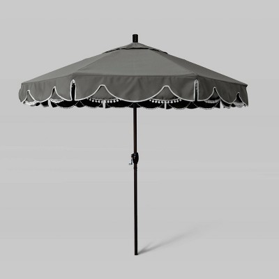 9' Sunbrella Coronado Base Market Patio Umbrella with Push Button Tilt - Bronze Pole - California Umbrella