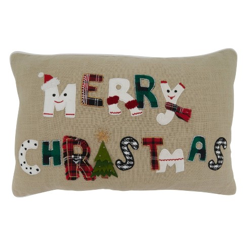 Elegant Merry Christmas Throw Pillow Cover + Pillow Insert