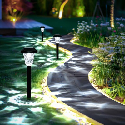 GIGALUMI 2 Pack Solar Pathway Lights, Waterproof Cool White Outdoor Solar Lights for Garden, Patio and Lawn