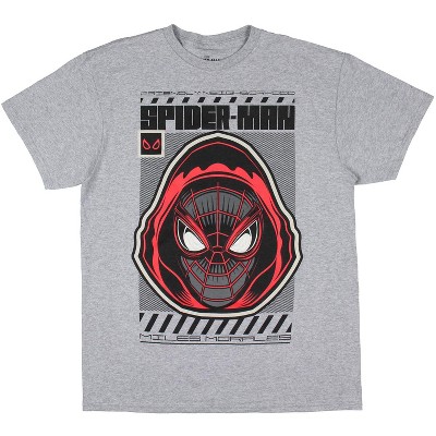Marvel Men's Miles Morales Friendly Neighborhood Spider-Man Graphic T-Shirt (L) Grey