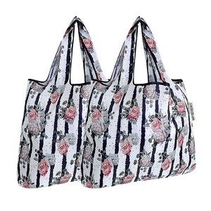 Wrapables Foldable Tote Nylon Reusable Grocery Bag (Set of 2) - 1 of 4