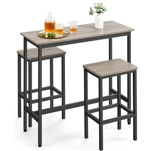 VASAGLE Bar Table and Chairs Set, Square Bar Table with 2 Bar Stools, Dining Pub Bar Table Set for 2, Living Room, Party Room - 1 of 4