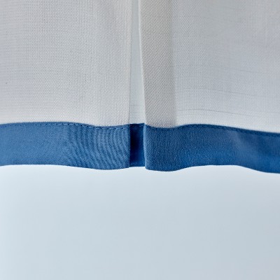 Blue and White Polyester Rod Pocket Bathroom Valance, 56x24