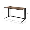 INFURNIC Writing Desk Modern Rectangular Desk with and Open Metal Base for Home Office, Black Brown, 24"*47"*30" - 4 of 4