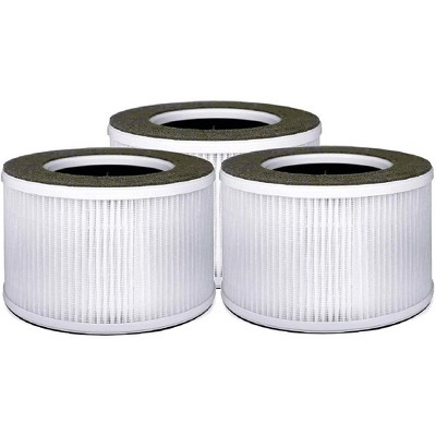 Nispira 4-in-1 True HEPA Replacement Filters Compatible with Tredy Air Purifier TD-1500, 3 Packs