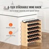 VEVOR 48 Bottle Stackable Modular Wine Rack, 6-Tier Solid Bamboo Wood Storage Racks, Floor Freestanding Wines Holder Display Shelf, Natural Color - 3 of 4