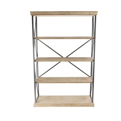 72" Farmhouse 4 Tier Shelf Brown - Olivia & May