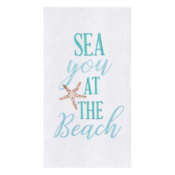 C&F Home Sea you At The Beach Embroidered Flour Sack Cotton Kitchen Towel