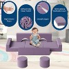 Garvee Modular Play Sofa for Kids, 13-Piece Toddler Couch Set with Washable Velvet Covers, Convertible Foam Chair for Playroom - 4 of 4
