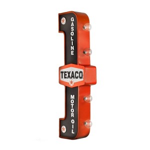 Officially Licensed Vintage Texaco LED Marquee Sign Red/Black - American Art Decor: Retro Gas Station Collectible, Illuminated Wall Decor - 1 of 4