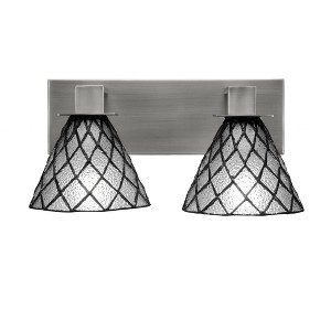 Toltec Lighting Apollo 2 - Light Vanity in  Graphite with 7" Diamond Ice Art Glass Shade - 1 of 1