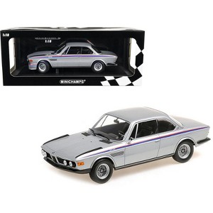 1973 BMW 3.0 CSL Silver Metallic with Red and Blue Stripes Limited Edition to 540 pieces 1/18 Diecast Model Car by Minichamps - 1 of 3