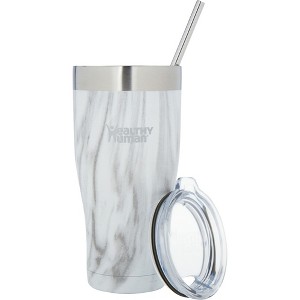 Healthy Human Stainless Steel Tumbler with Straw & Lid |(32oz, Stone White) - 1 of 4