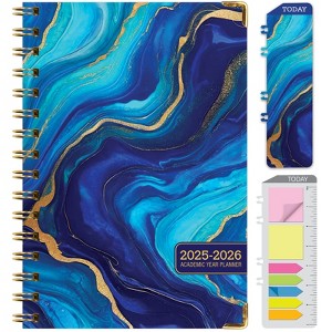 Global Printed Products Hardcover AY 2025-2026 Fashion Planner - 5.5"x8" (Dark Blue Marble) - 1 of 4