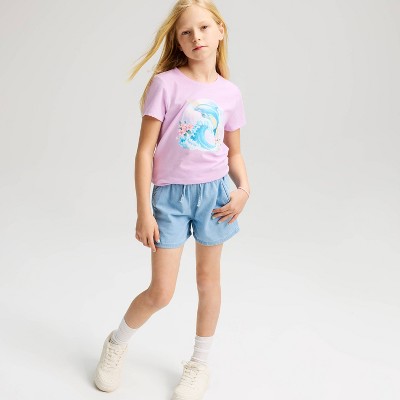 Детские Cat & Jack Girls' Short Sleeve 'Mythical Dolphin' Graphic T-Shirt - Cat & Jack™ Lilac Purple M — фото 4