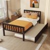 VYNXARIA Black Color Pine  Frame Twin Platform Bed with Wheels, Headboard, Footboard - 3 of 4